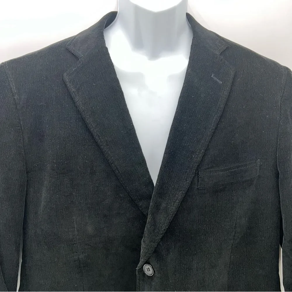 Rare Vintage Etienne Aigner Men's 100% Cotton Black Corduroy Blazer-Size L
